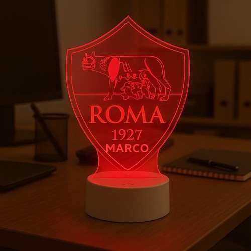Lampada plexiglass roma calcio - lampada,